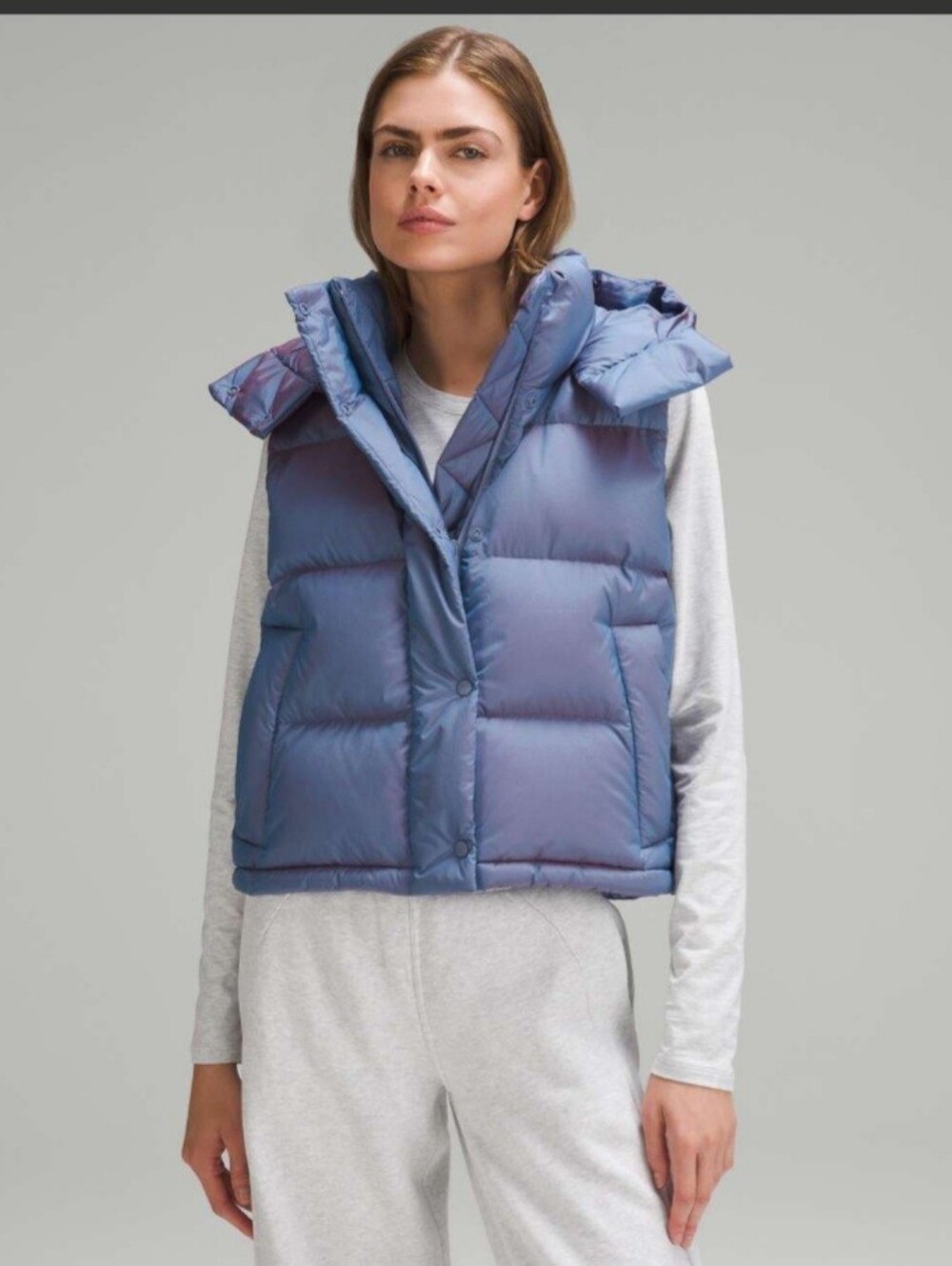 Lululemon  Wunder Puff Cropped Vest Size 10 Indigo